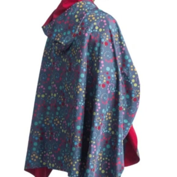 Raincaper Women's Reversible Fine Art Travel Cape - Swirl Dots - Picture 2 of 8